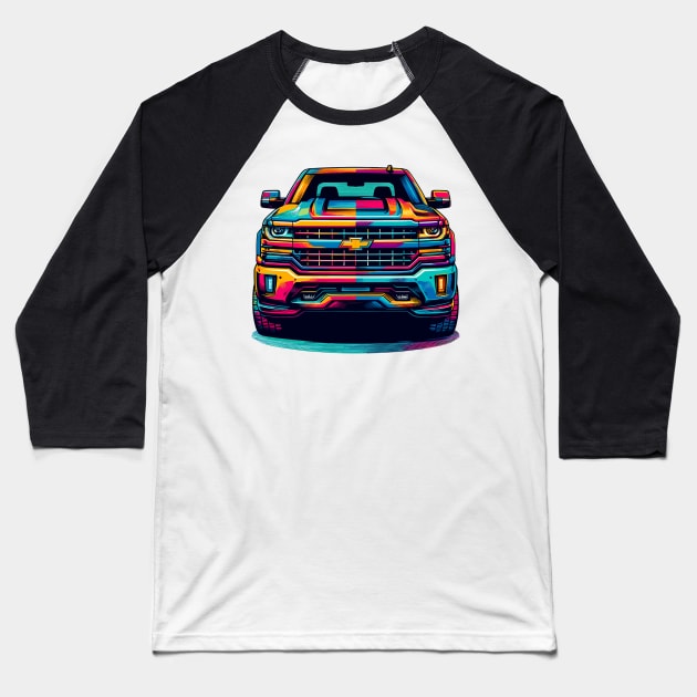 Chevy Silverado Baseball T-Shirt by Vehicles-Art